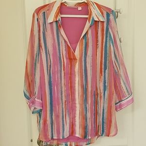 Belle by Kim Gravel watercolor blouse